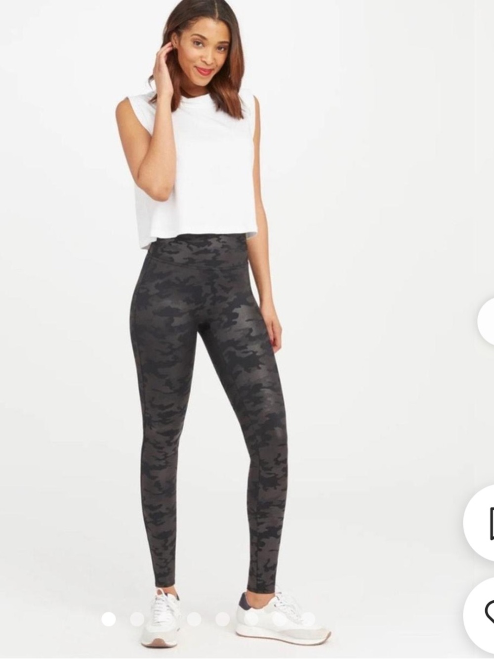 Spanx Black faux leather Camo High-Waist Leggings